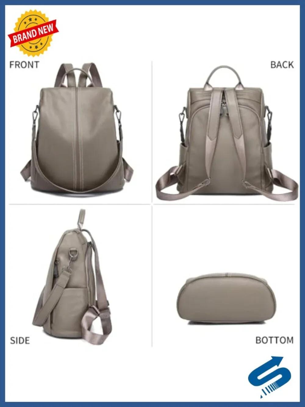 Genuine Leather Backpack Purse Women Antitheft Real Soft Leather Daypack